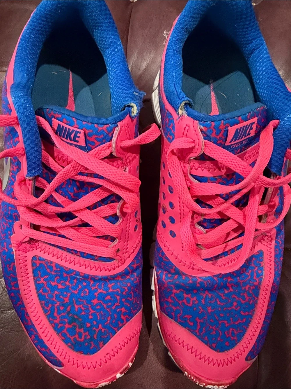 Nike Pink and Blue Women's Athletic Running Shoes Free 5.0 V4 Size 8